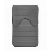 Covorase de Baie, 80x50 cm / 50x40 cm, Gri, Antiderapant, Absorbant, Set 2 bucati