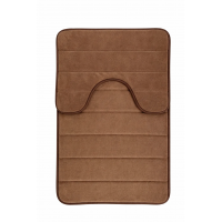 Covorase de Baie, 80x50 cm / 50x40 cm, Maro, Antiderapant, Absorbant, Set 2 bucati Covorase de Baie, 80x50 cm / 50x40 cm, Maro, Antiderapant, Absorbant, Set 2 bucati