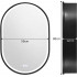 Oglinda LED cu Dulap, Ovala, 50x80cm, Dezaburire, Lumina Rece/Calda/Neutra, Rama Neagra, Spatiu de Depozitare [2]