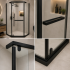 Paravan dus Walk-In 90x90x190 cm, sticla securizata 6 mm, profil metalic rezistent, Transparent si Negru [2]