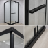 Paravan dus Walk-In 90x90x195 cm, sticla securizata 7.6 mm, satin, profil metalic rezistent, Transparent si Negru [2]