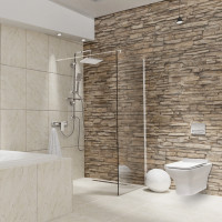 Paravan dus Walk-In 100x195 cm, sticla securizata 8 mm, transparenta, profil metalic rezistent Paravan dus Walk-In 100x195 cm, sticla securizata 8 mm, transparenta, profil metalic rezistent