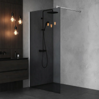 Paravan dus Walk-In 90x195 cm, sticla securizata 8 mm, gri, profil metalic rezistent Paravan dus Walk-In 90x195 cm, sticla securizata 8 mm, gri, profil metalic rezistent