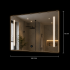 Oglinda LED SLUPSK, 100x70cm, Gri, Comutator rotativ inteligent cu afisaj RGB, CCT reglabil 3000K–6000K, Metal, Functii Ceas [3]