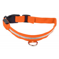 Zgarda iluminata cu LED Orange, pentru caine sau pisica, AVX-AG232C Zgarda iluminata cu LED Orange, pentru caine sau pisica, AVX-AG232C
