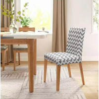 Husa universala pentru scaune clasice, model WAVE, culoare GRI + ALB
