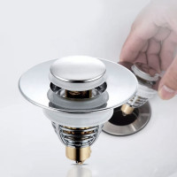 Dop scurgere chiuveta, universal, deschidere cu click, material oțel, diametru exterior 62 mm, culoare Argintiu Dop scurgere chiuveta, universal, deschidere cu click, material oțel, diametru exterior 62 mm, culoare Argintiu