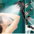 Set 3 elemente pentru dus, para de dus moderna + furtun flexibil + suport pentru perete, culoare Neagra [3]