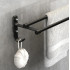 Suport din aluminiu pentru 2 prosoape + 2 cuiere, lungime 60 cm, culoare Neagra [4]