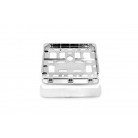 Suport numar inmatriculare cromat pentru scooter 11.4 x 14cm Suport numar inmatriculare cromat pentru scooter 11.4 x 14cm