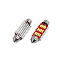 Set becuri auto cu LED CANBUS sofit compatibil C5W 12 SMD 4014 41mm Alb 12/24V, destinat competitiilor auto sau off-road Set becuri auto cu LED CANBUS sofit compatibil C5W 12 SMD 4014 41mm Alb 12/24V, destinat competitiilor auto sau off-road