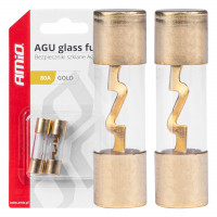 Set 2 sigurante din sticla tip AGU, contacte aurite, 80A Set 2 sigurante din sticla tip AGU, contacte aurite, 80A