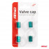 Set 4 capacele auto pentru ventil, din aluminiu, model Hexagon, culoare Verde [4]