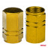 Set 4 capacele auto pentru ventil, din aluminiu, model Hexagon, culoare Galben [3]