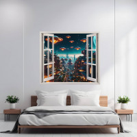 Folie imprimata color pentru decor perete locuinta, dimensiune 125 x 110cm, model: VIEW TO HAVEN 01 Folie imprimata color pentru decor perete locuinta, dimensiune 125 x 110cm, model: VIEW TO HAVEN 01
