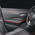 Banda decorativa pentru interiorul vehiculului, lungime 2m, din piele ecologica, culoare Neagra + cusatura Rosie [5]