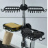 Raft organizator dublu, universal pentru bucatarie sau baie, montaj pe robinet, material otel, culoare Neagra [3]