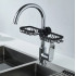 Raft organizator dublu, universal pentru bucatarie sau baie, montaj pe robinet, material otel, culoare Neagra [4]