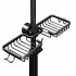 Raft organizator dublu, universal pentru bucatarie sau baie, montaj pe robinet, material otel, culoare Neagra [7]