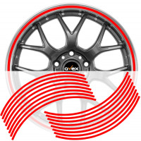 Set 16 inele din autocolant pentru jante culoare Rosu Lucios Set 16 inele din autocolant pentru jante culoare Rosu Lucios