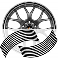 Set 16 inele din autocolant pentru jante culoare Negru Lucios Set 16 inele din autocolant pentru jante culoare Negru Lucios
