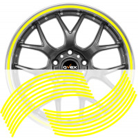 Set 16 inele din autocolant pentru jante culoare Galben Lucios Set 16 inele din autocolant pentru jante culoare Galben Lucios
