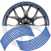 Set 16 inele din autocolant pentru jante culoare Albastru Lucios Set 16 inele din autocolant pentru jante culoare Albastru Lucios
