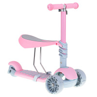 Tricicleta + Trotineta + Skateboard (3in1) roti iluminate LED - ROZ Tricicleta + Trotineta + Skateboard (3in1) roti iluminate LED - ROZ