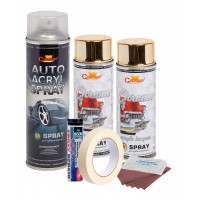 Kit complet reparatie si vopsire jante culoare Auriu Metalic, V2