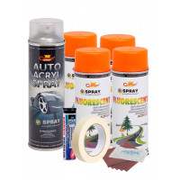 Kit complet reparatie si vopsire jante culoare Orange Fluorescent, V4