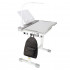 Set birou reglabil pentru copii cu scaun ergonomic, lampa LED USB, blat inclinabil, suport carti si organizator, 70 x 51 cm, culoare gri/alb, pentru scolari si prescolari [11]