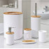 Set Elegant pentru baie format din 6 piese, ABS + lemn, culoare negru/maro [3]