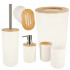 Set Elegant pentru baie format din 6 piese, ABS + lemn, culoare alb/maro [8]