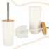 Set Elegant pentru baie format din 6 piese, ABS + lemn, culoare alb/maro [10]