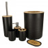 Set Elegant pentru baie format din 6 piese, ABS + lemn, culoare negru/maro [8]
