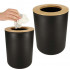 Set Elegant pentru baie format din 6 piese, ABS + lemn, culoare negru/maro [10]