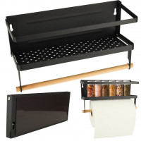 Raft magnetic de frigider 2in1, pentru condimente si prosop de bucatarie Raft magnetic de frigider 2in1, pentru condimente si prosop de bucatarie