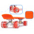 Skateboard Penny Board pentru copii cu roti din cauciuc, iluminate LED, culoare Orange [2]