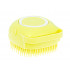 Perie din silicon cu dozator de sampon pentru spalare caini sau pisici, 7,5 x 7,5 cm, culoare galben [3]