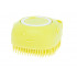 Perie din silicon cu dozator de sampon pentru spalare caini sau pisici, 7,5 x 7,5 cm, culoare galben [6]