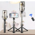 Set 3in1, Selfie Stick cu Lampa LED si Trepied, conectare Bluetooth, alimentare USB [3]
