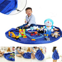 Covoras de joaca & Sac pentru jucarii, 2in1, culoare Albastra, diametru 150cm Covoras de joaca & Sac pentru jucarii, 2in1, culoare Albastra, diametru 150cm