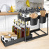 Organizator multifunctional pentru chiuveta cu recipient de depozitare glisant, utilizabil in bucatarie sau baie dimensiuni, 40 x 23 x 32 cm, culoare Neagra [4]