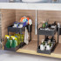 Organizator multifunctional pentru chiuveta cu recipient de depozitare glisant, utilizabil in bucatarie sau baie dimensiuni, 40 x 23 x 32 cm, culoare Neagra [5]
