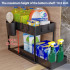 Organizator multifunctional pentru chiuveta cu recipient de depozitare glisant, utilizabil in bucatarie sau baie dimensiuni, 40 x 23 x 32 cm, culoare Neagra [7]