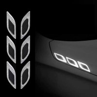 Set 2 stickere reflectorizante DIAMOND cu insertie Carbon 5D, culoare Argintie Set 2 stickere reflectorizante DIAMOND cu insertie Carbon 5D, culoare Argintie