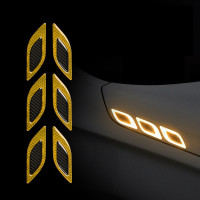 Set 2 stickere reflectorizante DIAMOND cu insertie Carbon 5D, culoare Galbena Set 2 stickere reflectorizante DIAMOND cu insertie Carbon 5D, culoare Galbena
