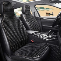 Husa Premium pentru scaun auto cu bile de masaj din lemn, dimensiune 122 x 42 cm, culoare Negru