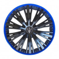 Set 4 capace roti VELAR Pulse Blue, design Sport cu accente albastre, ABS rezistent, Universal, pentru jante R16