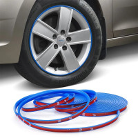 Inele de protectie si decor jante, adezive, din plastic flexibil - ALBASTRU Inele de protectie si decor jante, adezive, din plastic flexibil - ALBASTRU